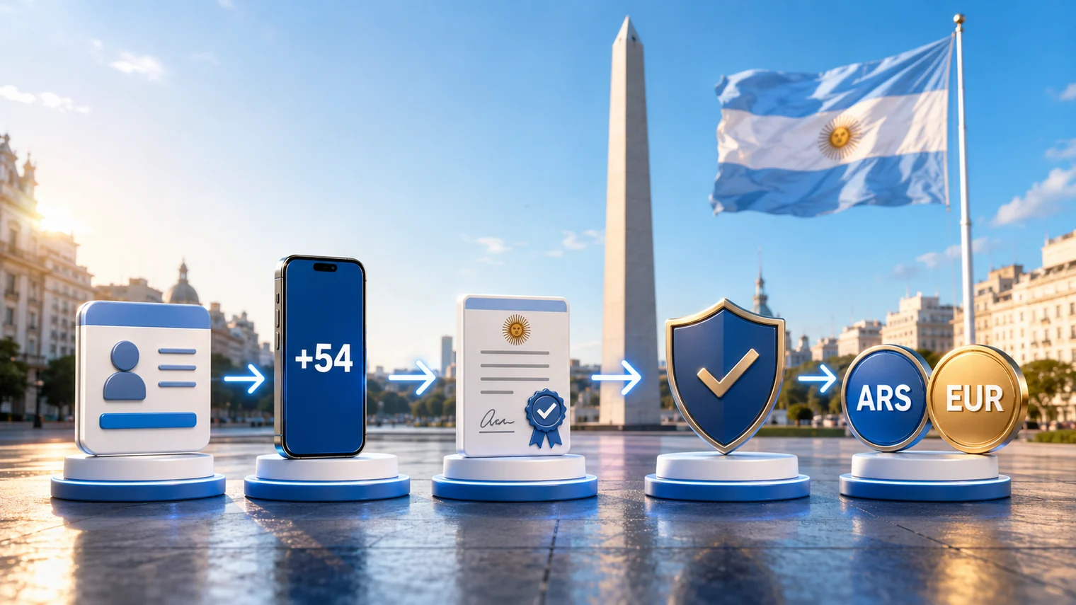 Registro de cuenta con celular argentino y moneda ARS