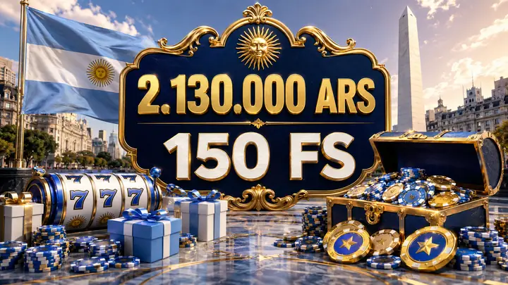 Paquete de casino de hasta 2130000 ARS y 150 giros gratis