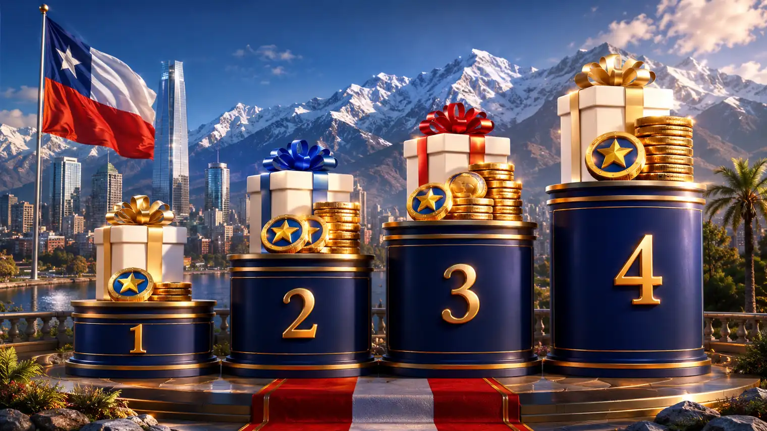 Cuatro etapas del bono de casino de 1xBet Chile