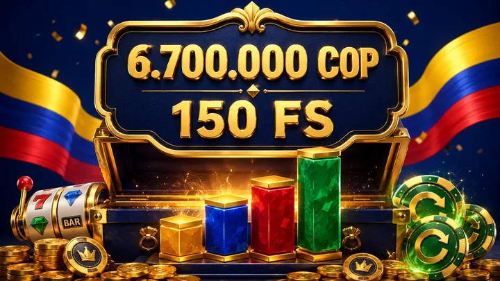 Bono de casino de hasta 6700000 COP y 150 giros gratis