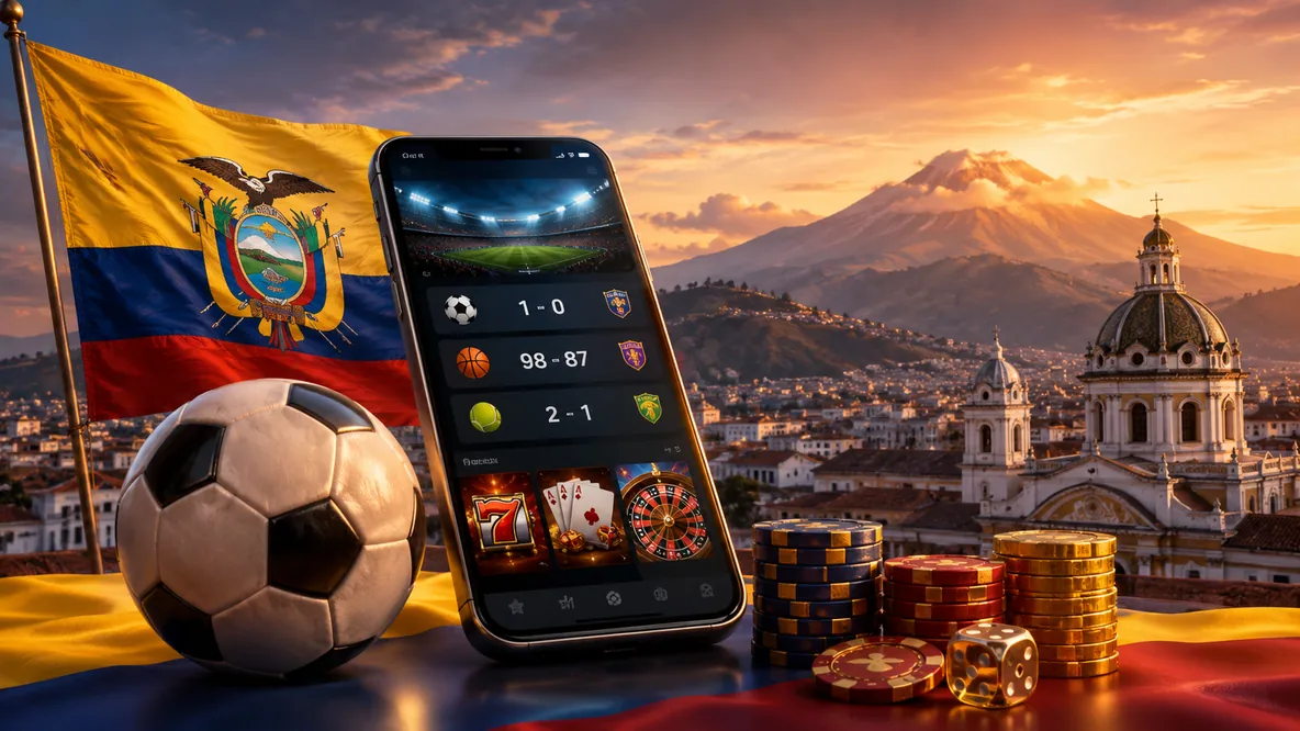 Vista de apuestas deportivas y casino online adaptada a Ecuador