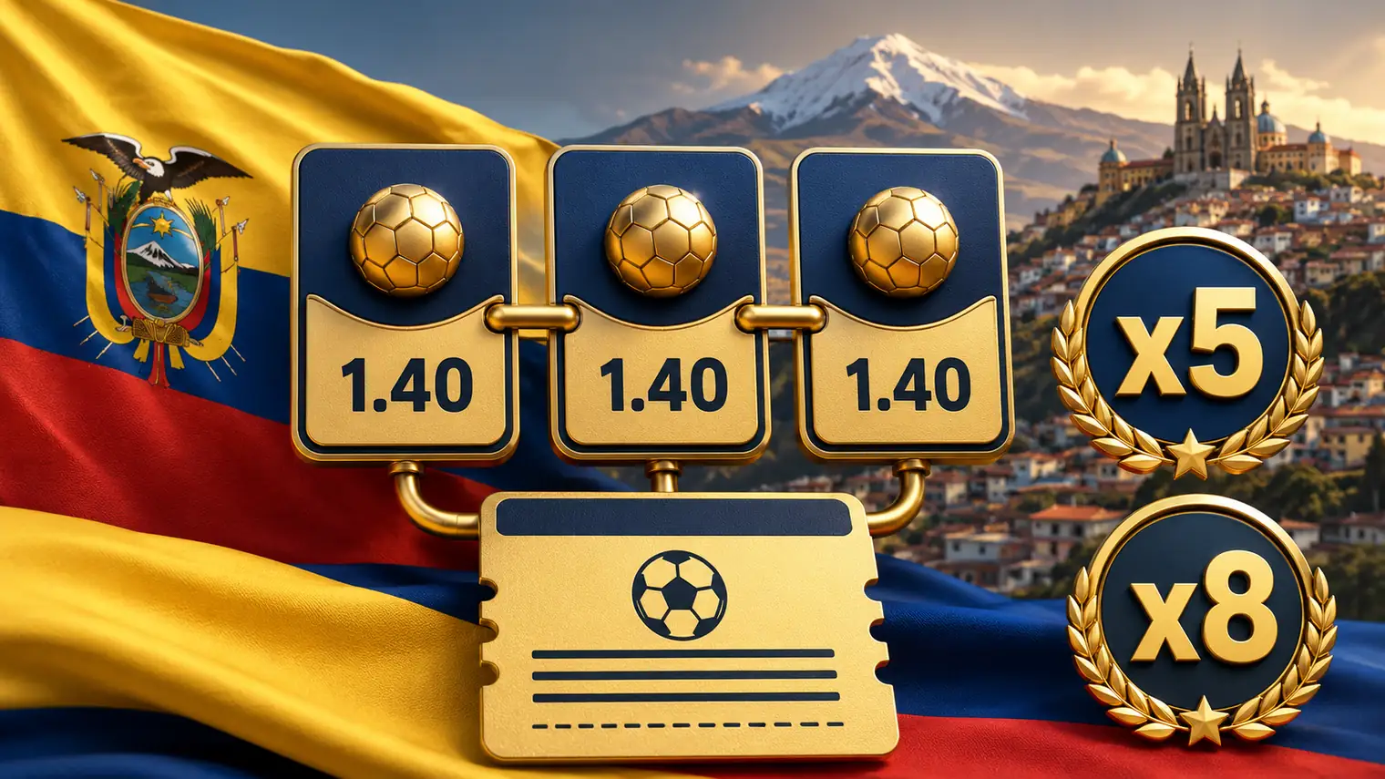 Condiciones de cuota 1.40 y combinada de tres eventos