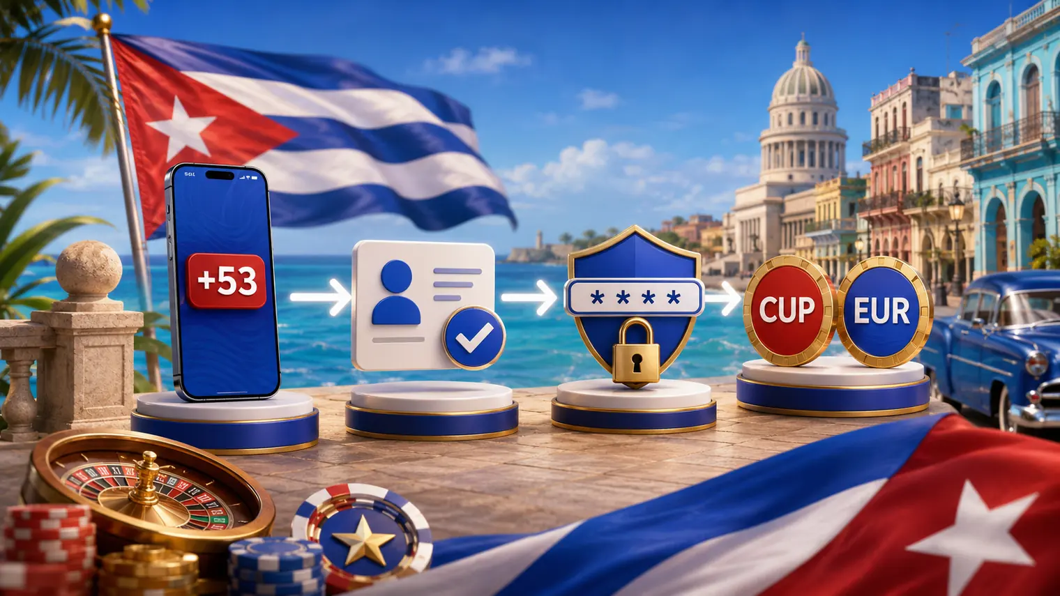 Registro 1xBet Cuba con telefono mas 53 verificacion y moneda de cuenta