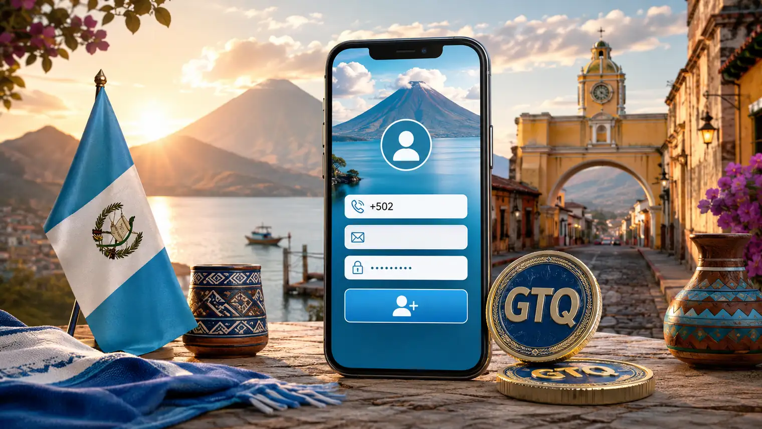 Registro de 1xBet Guatemala con prefijo +502 y moneda GTQ
