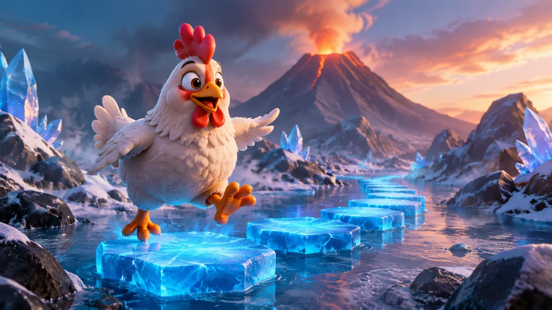 Chicken Road ICE con camino congelado