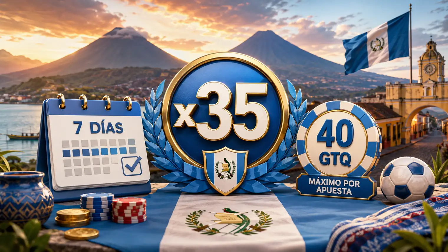 Rollover x35 siete dias y apuesta maxima de 40 GTQ