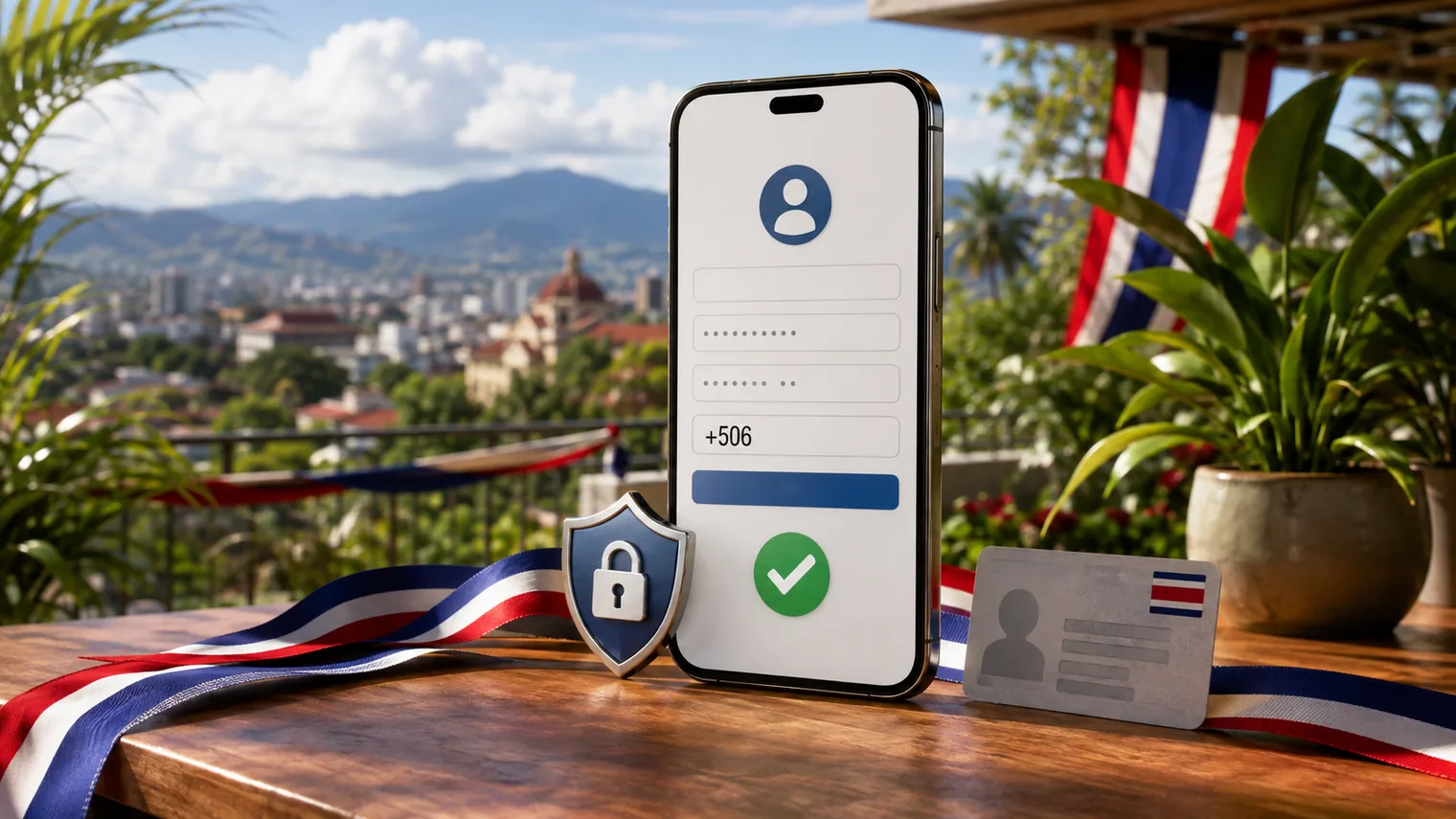 Registro con numero costarricense +506 y verificacion del perfil