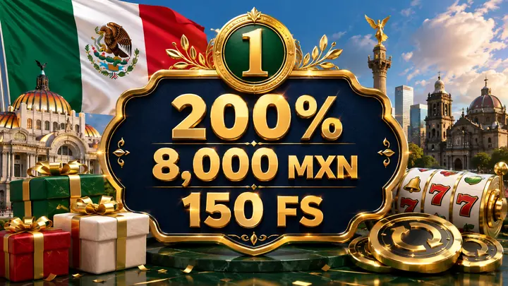 Primer deposito hasta 200 por ciento 8000 MXN y 150 FS