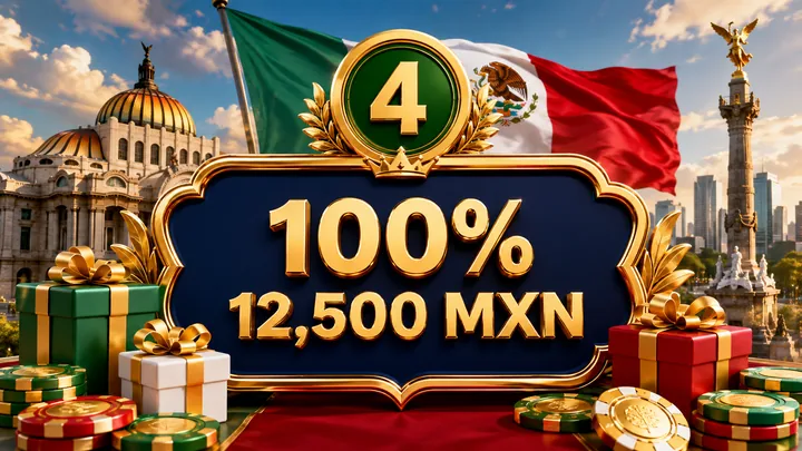 Cuarto deposito bono del 100 por ciento hasta 12500 MXN
