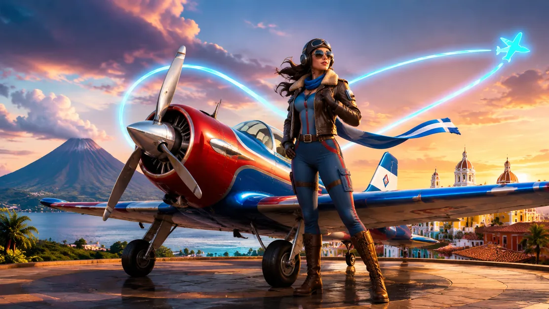Aviatrix con avion y trayectoria de multiplicador