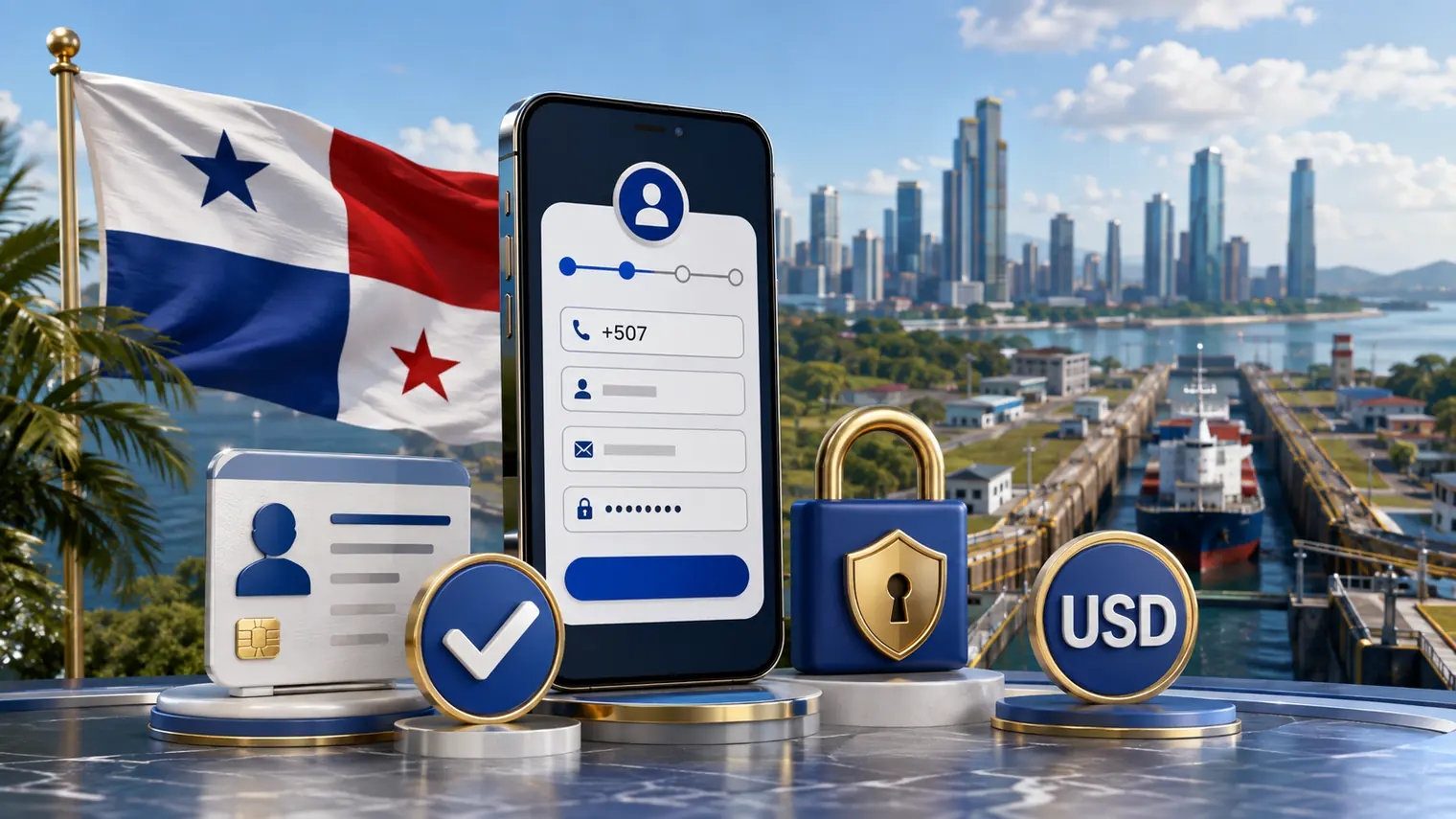 Registro con telefono +507 moneda USD y verificacion de identidad