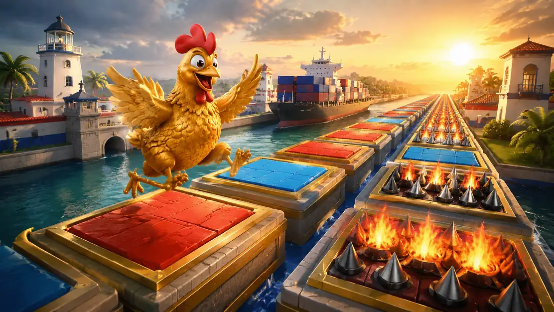 Chicken Road con gallina avanzando por etapas