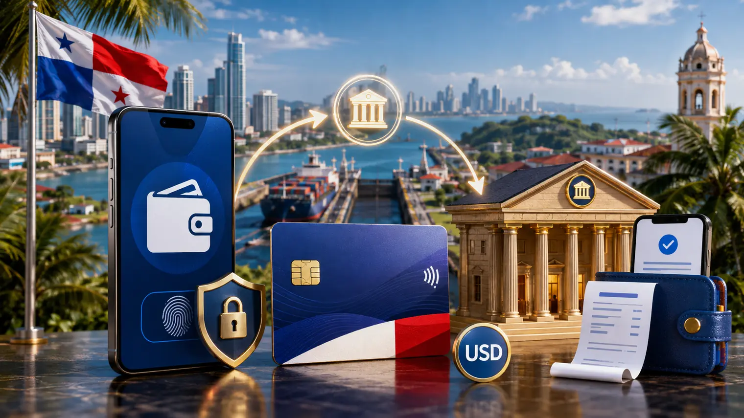 Pagos en dolares mediante banco tarjeta y billetera en Panama