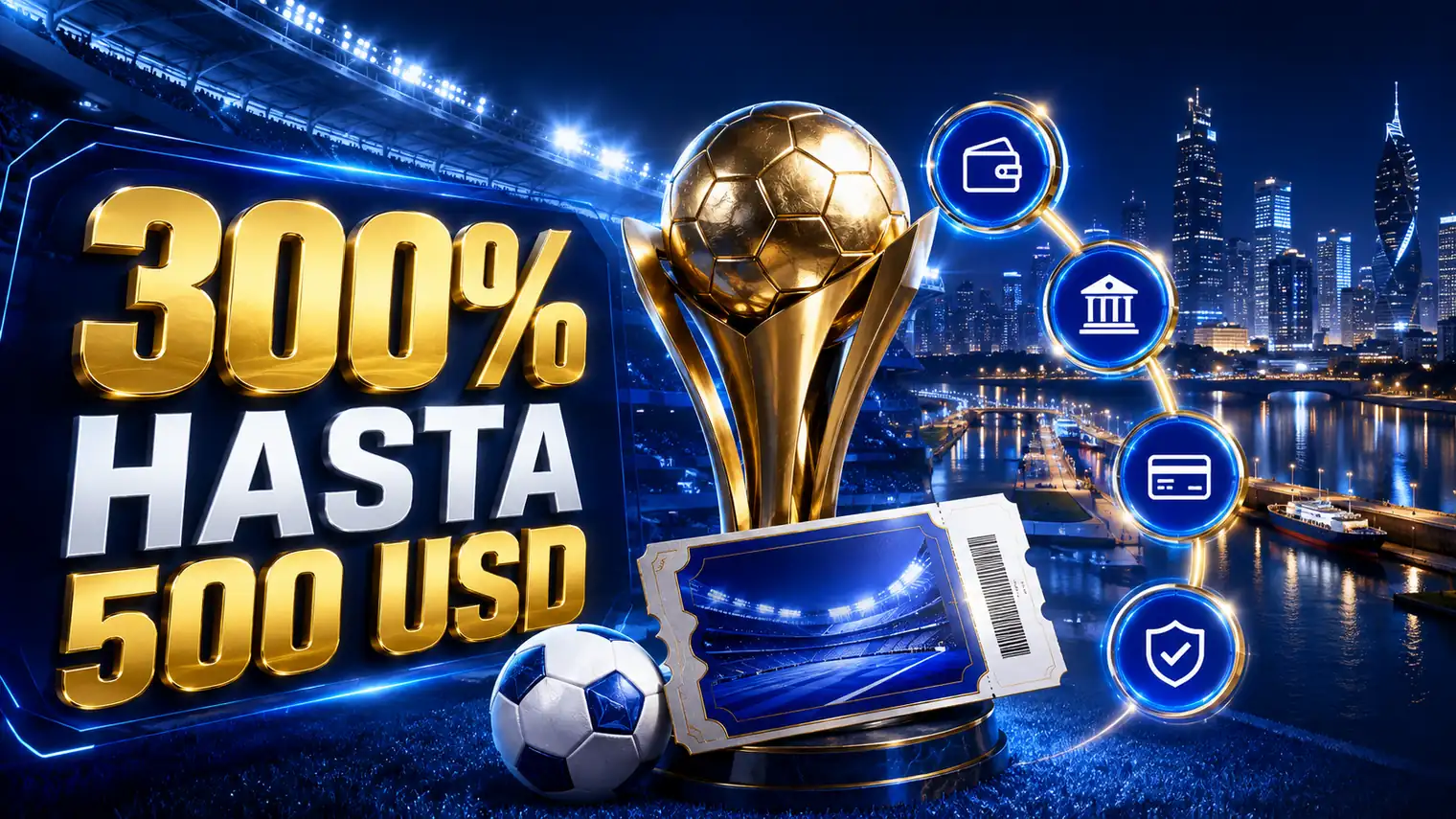 Oferta deportiva del 300 por ciento hasta 500 USD