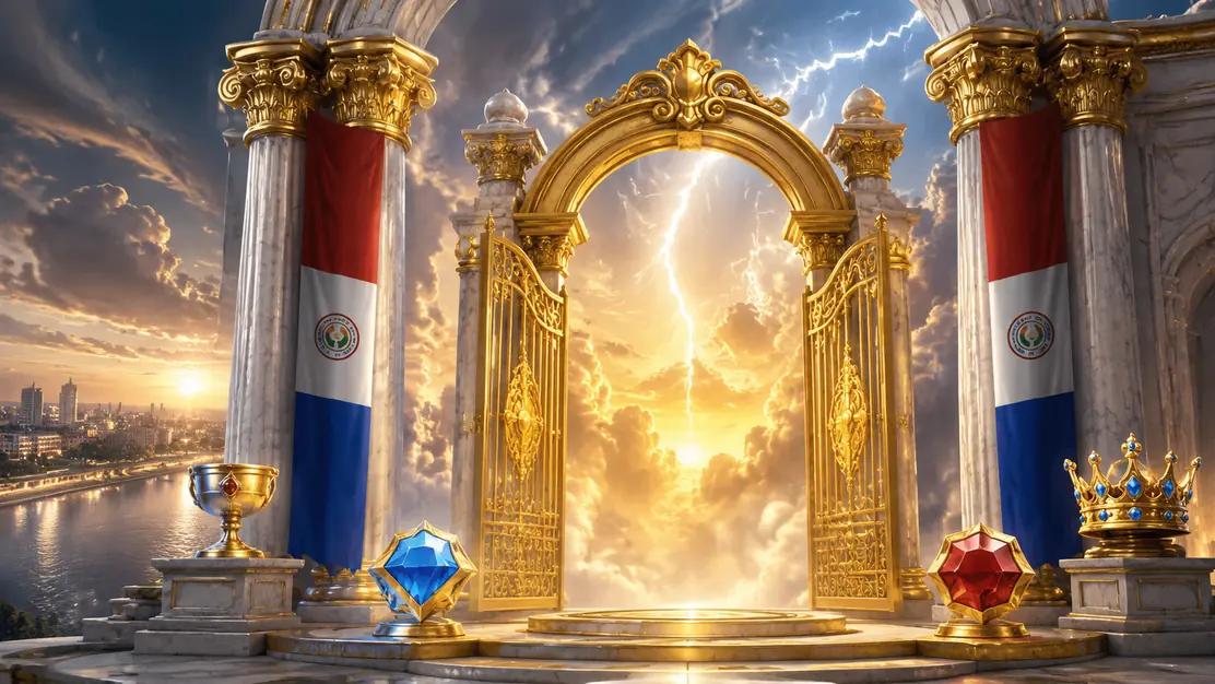 Gates of Olympus con puertas celestiales y rayos