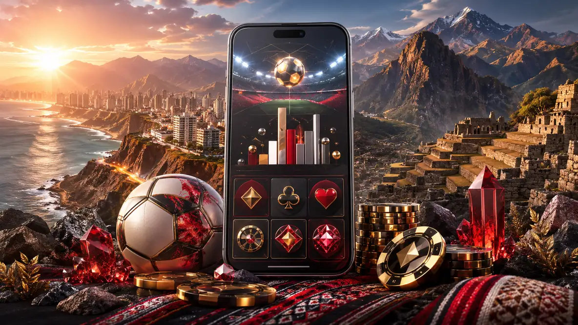 1xBet Peru con deportes casino movil y paisaje peruano