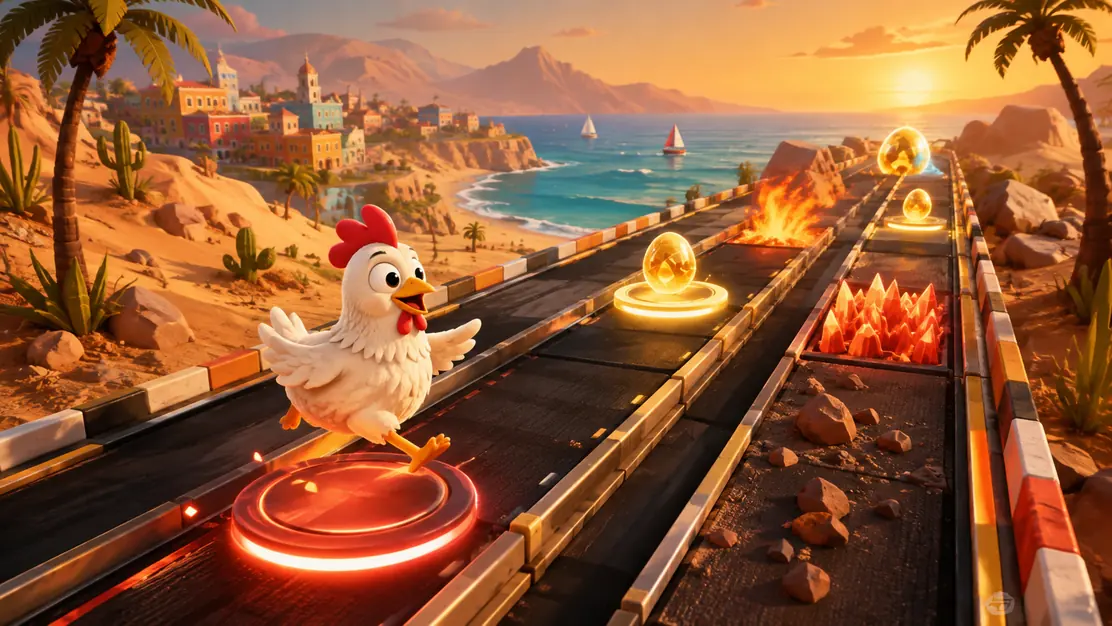 Chicken Road con carretera tropical y multiplicadores