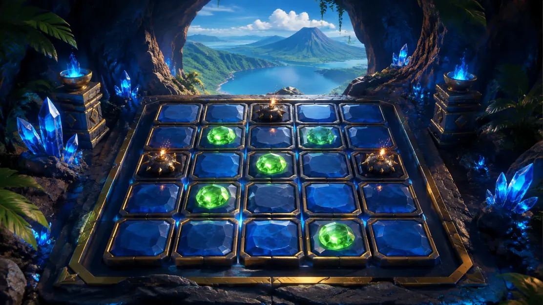 Mines con cuadricula de diamantes y minas