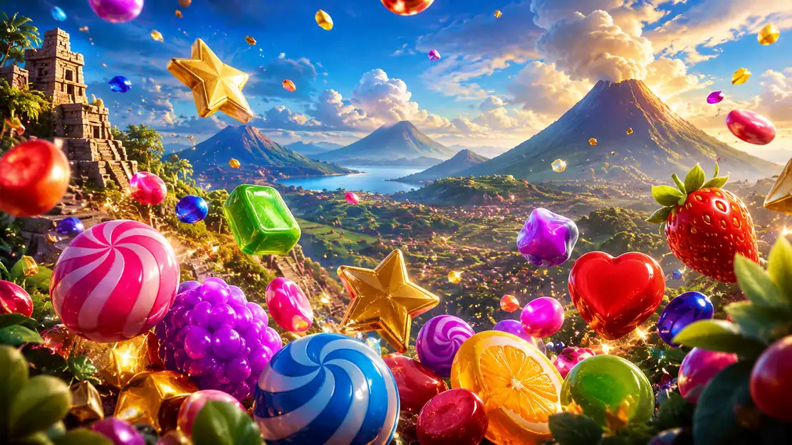 Sweet Rush Bonanza con dulces frutas y cascadas