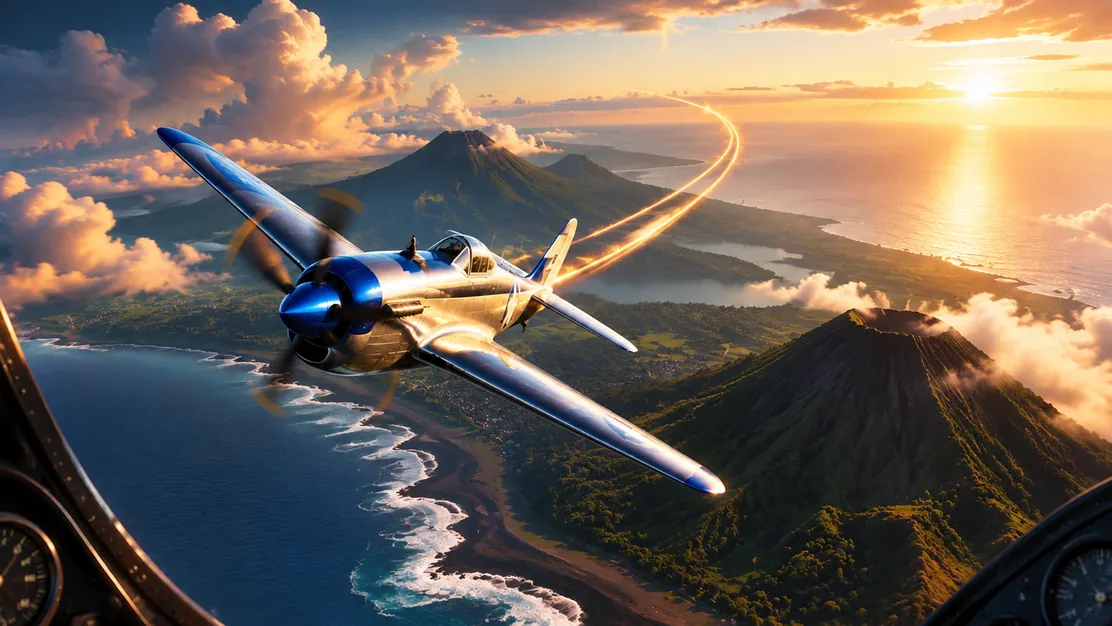 Aviatrix con avioneta vuelo y multiplicador