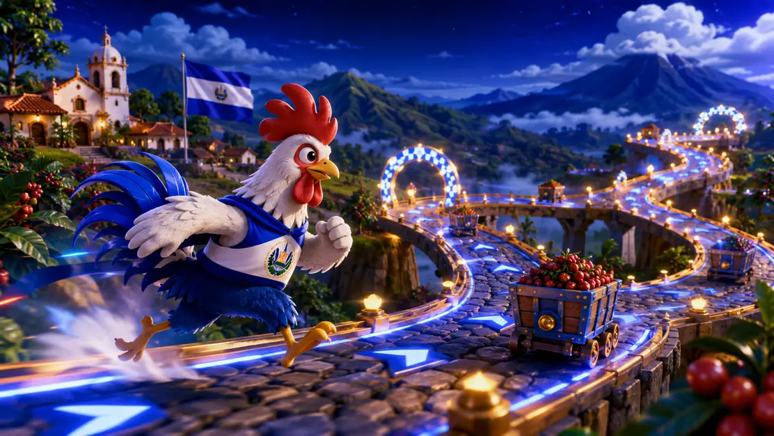 Chicken Road 2.0 con ruta futurista y obstaculos
