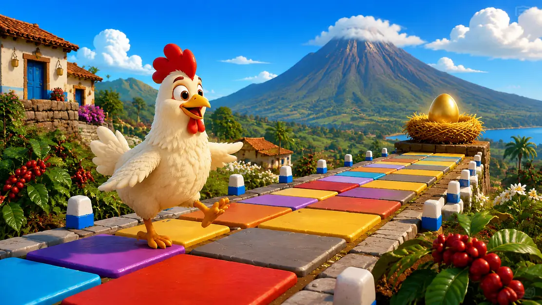 1x Chicken Road con gallina avanzando por casillas