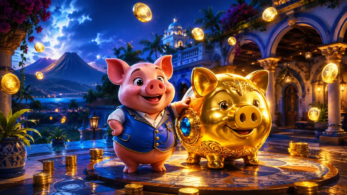 Piggy Cash Hold and Win con alcancia y monedas