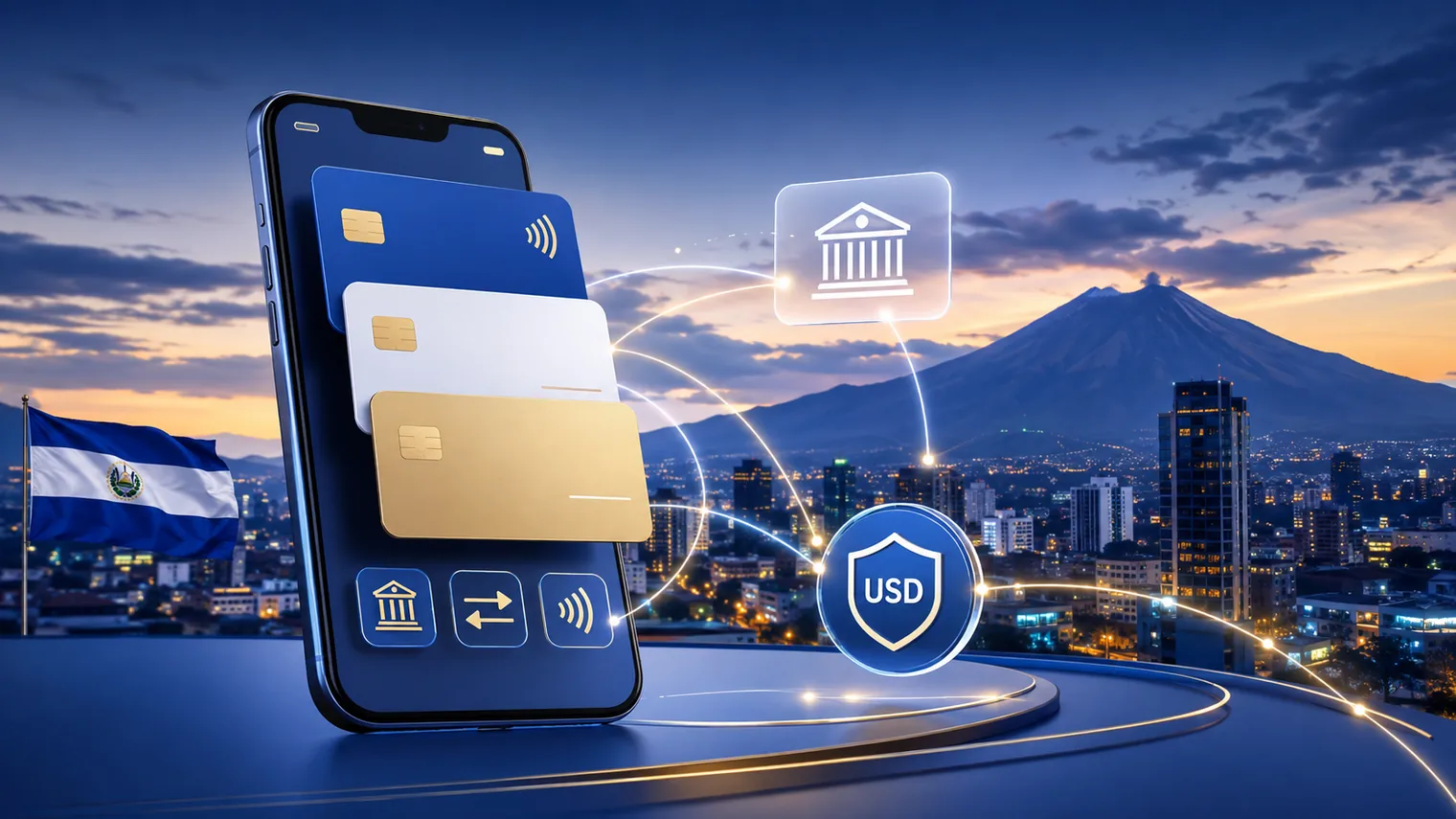 Pagos en dolares mediante banco tarjeta y transferencia en El Salvador